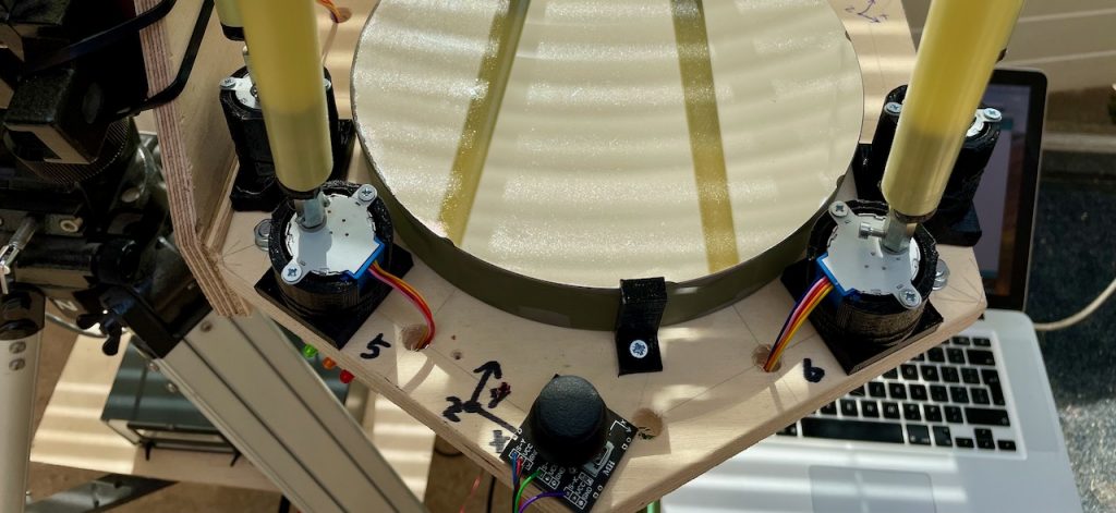 Steward platform telescope stepper motors. 