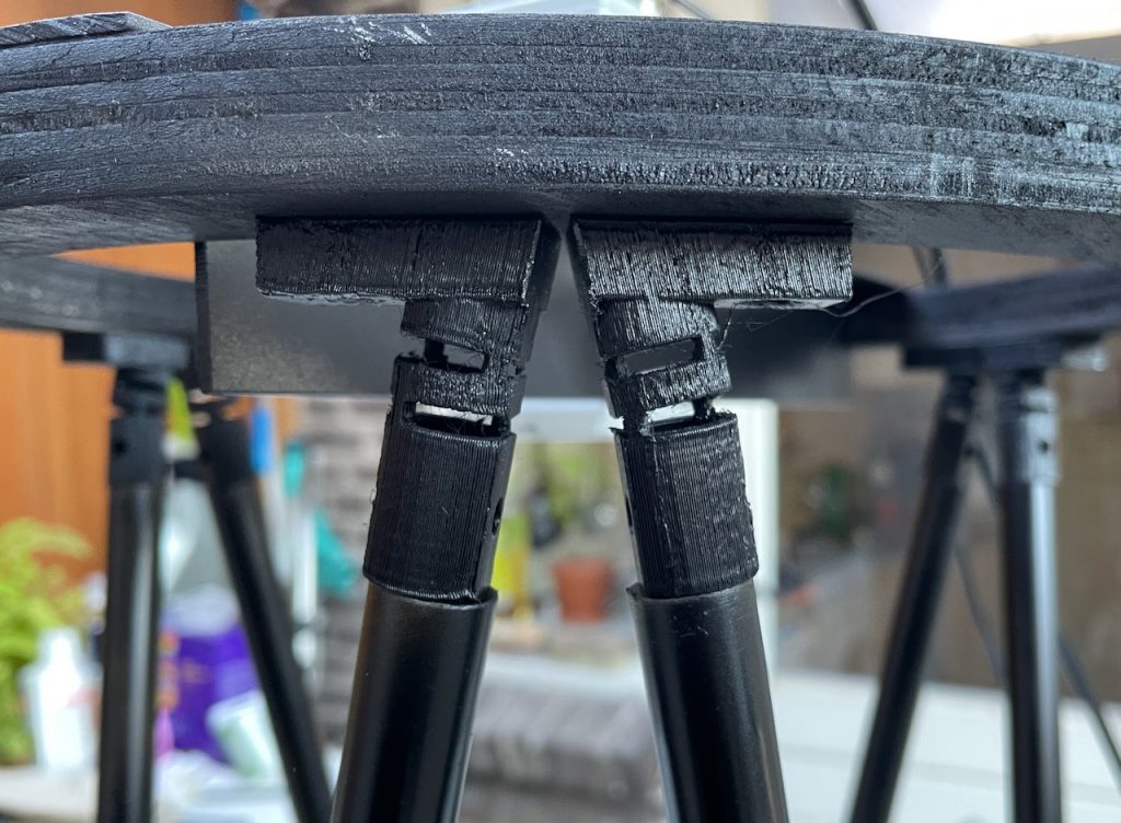 Steward platform telescope 3D printed universal joint. 